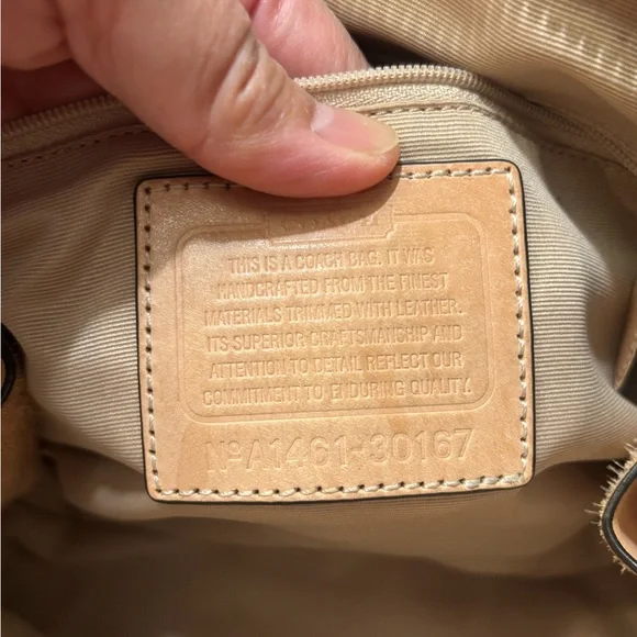 Coach Brown and Tan Signature Satchel - Picture 8 of 14